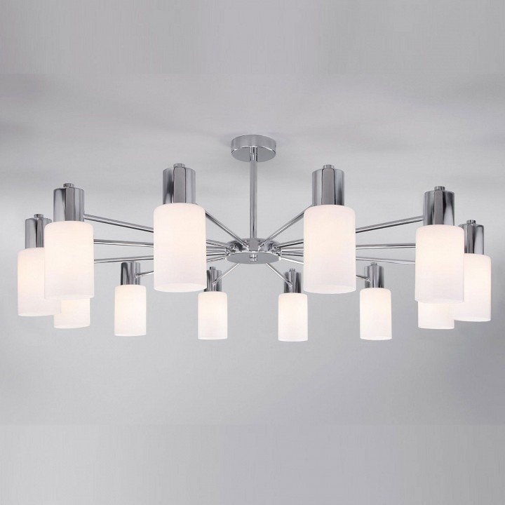 Фото Люстра на штанге Eurosvet Vegga 70160/12 хром EV_a057112 - интернет-магазин МегаТерем в Москве