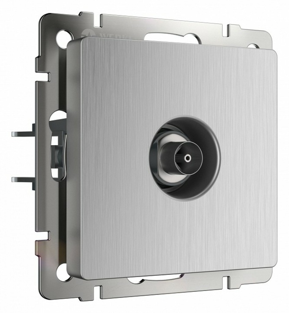 Фото ТВ-розетка без рамки Werkel cеребряный рифленый W1183009 WRK_a051363 - интернет-магазин МегаТерем в Москве
