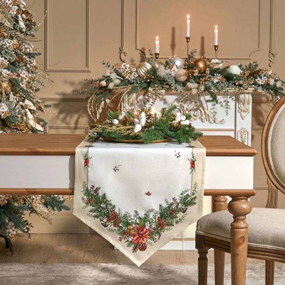 Фото Дорожка на стол celebration, 45х300см, бежевый, 100% хлопок,твил Lefard (850-734-33) - интернет-магазин МегаТерем в Москве