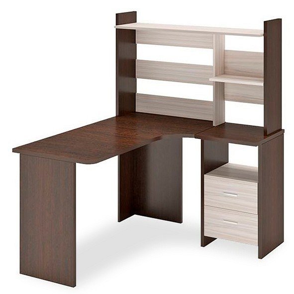 Фото Стол компьютерный Домино Lite СКЛ-Угл130+НКЛ-120 MER_SKL-Ugl130-NKL-120_VK_PRAV - интернет-магазин МегаТерем в Москве