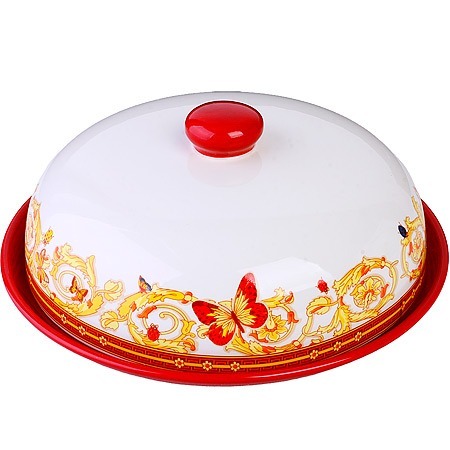 Фото Блюдо для блинов с крышкой Романтика LORAINE (30784) - интернет-магазин МегаТерем в Москве