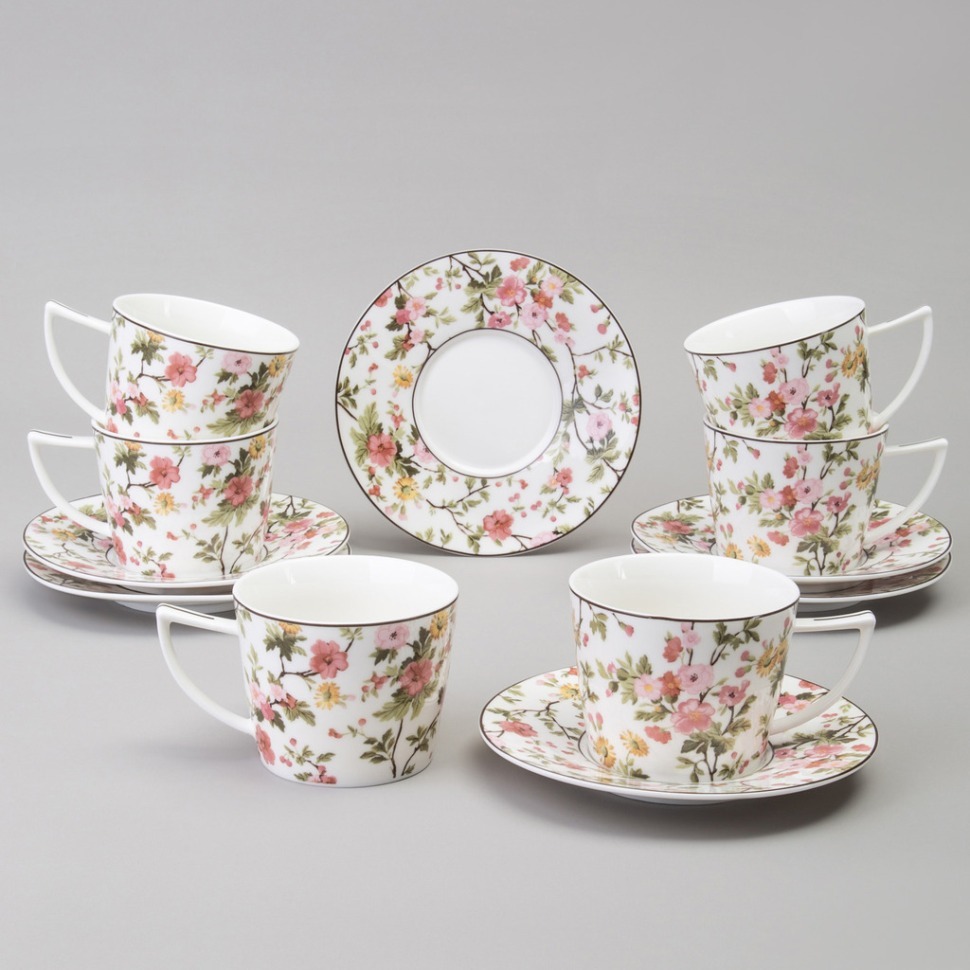 Фото Чайный набор lefard blossom на 6 пер. 12 пр. 250 мл (165-589)  - интернет-магазин МегаТерем в Москве