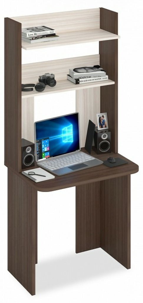 Фото Стол компьютерный Домино Lite СКЛ-Прям80Р+НКЛХ MER_SKL-Pryam80R-NKLH-80-SHK-CH - интернет-магазин МегаТерем в Москве