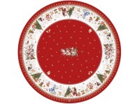 Скатерть круглая "с новым годом" 190см ,красный, 100% хлопок, твил, с пропиткой Lefard (850-763-25)