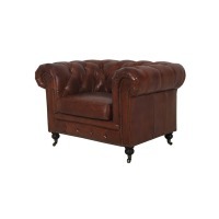 Кресло 880A-1D/B11#, Кожа, Vintage cigar, ROOMERS FURNITURE