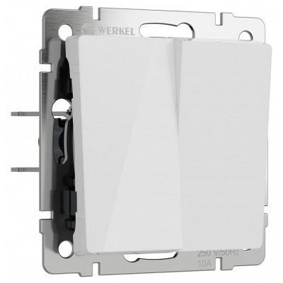 Выключатель двухклавишный без рамки Werkel белый акрил W1120041 WRK_a064002
