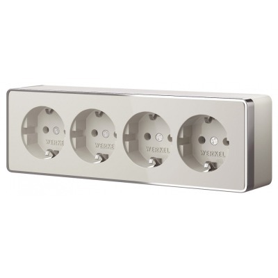 Розетка четверная с заземлением и со шторками Werkel Gallant W5072204 WRK_a071253
