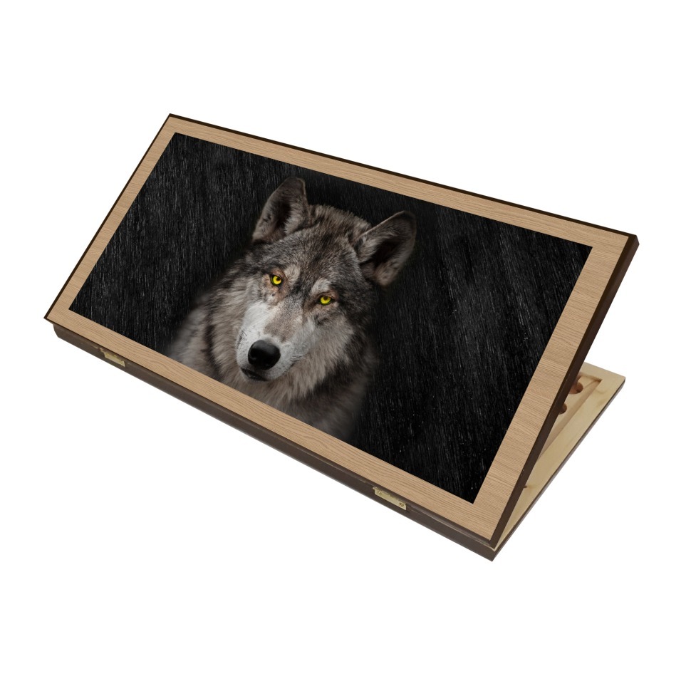 Фото Нарды + Шашки Сирия Волк 2 средние (Россия, дерево, 50 см), Partida (64251) - интернет-магазин МегаТерем в Москве