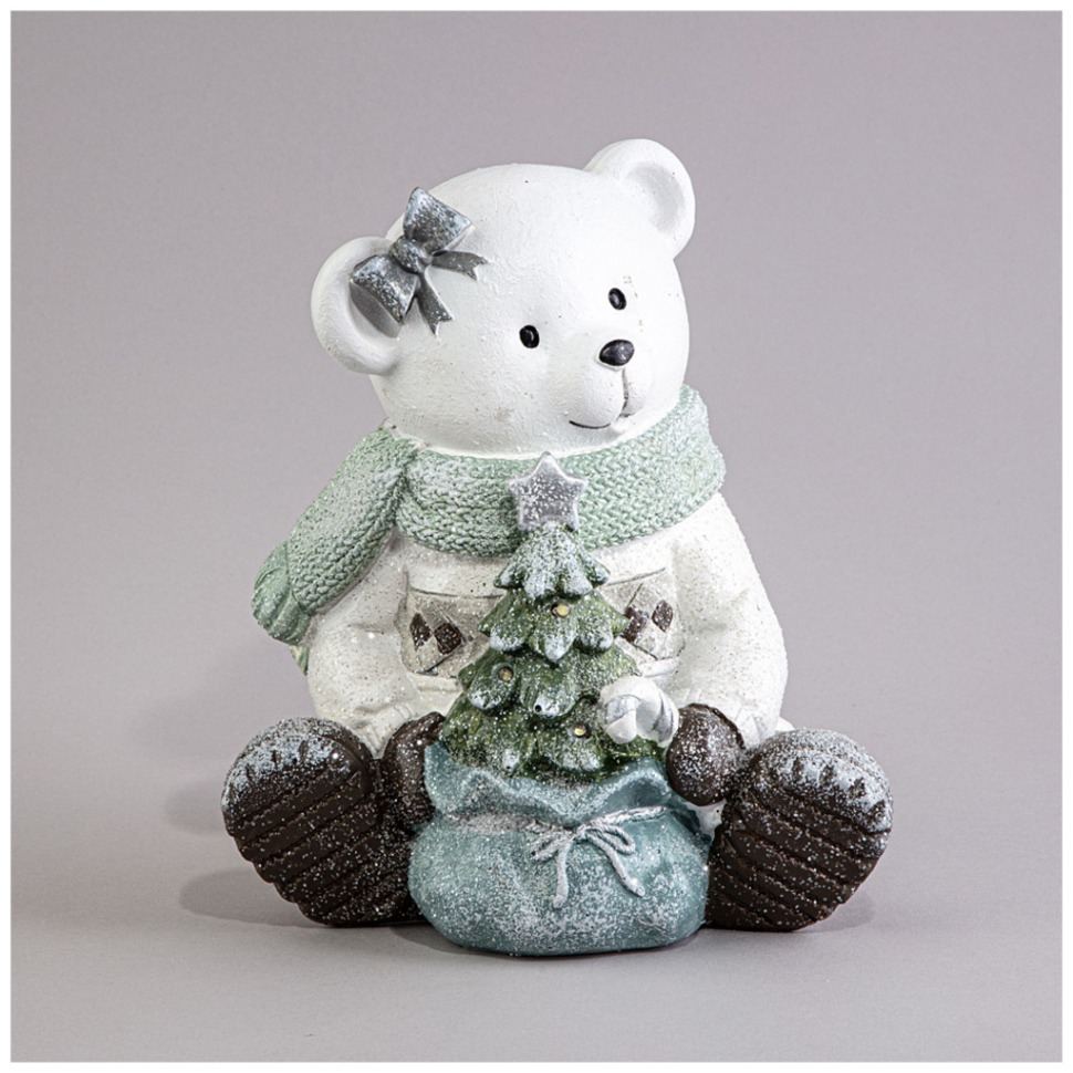 Фото Статуэтка мишка с led-подсветкой 17х14,5х19 см Lefard (121-147) - интернет-магазин МегаТерем в Москве