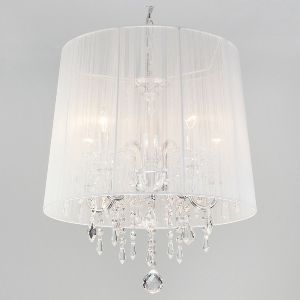 Фото Подвесной светильник Eurosvet Allata 2045/5 хром/белый EV_46742 - интернет-магазин МегаТерем в Москве