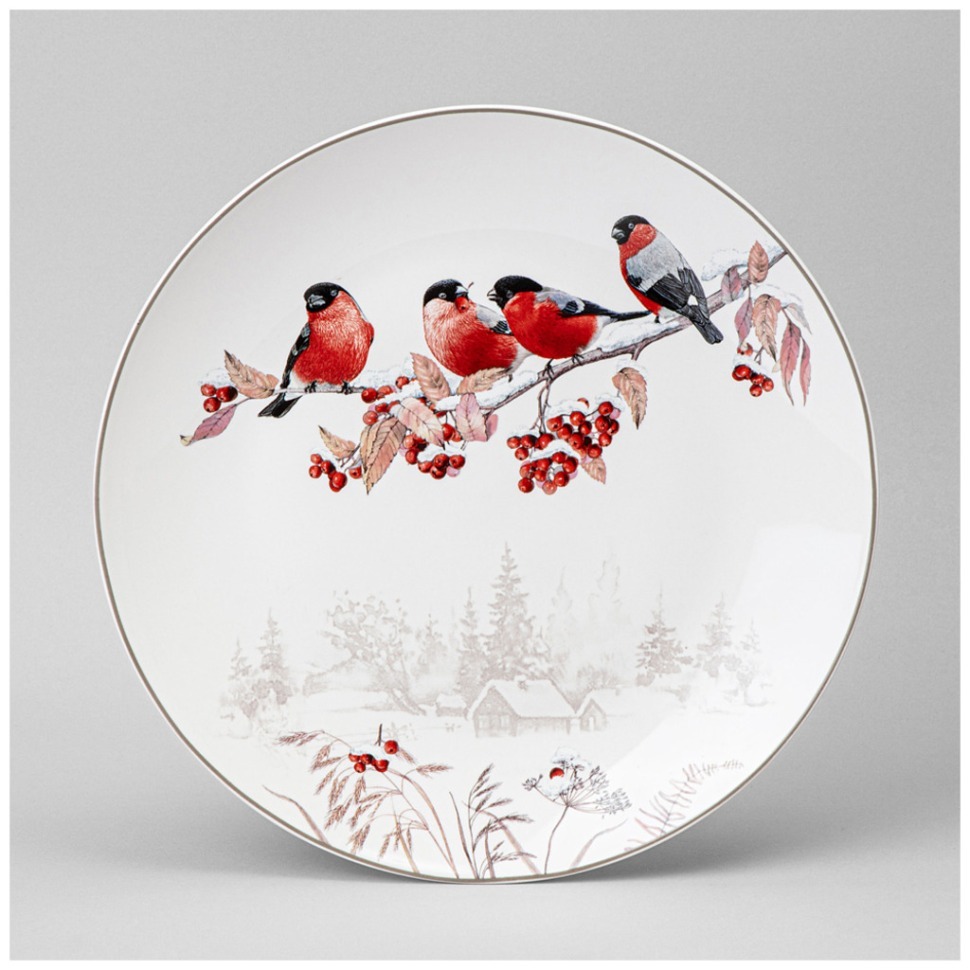 Фото Тарелка обеденная lefard лесная сказка снегири 27 см (85-2068)  - интернет-магазин МегаТерем в Москве