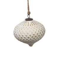 Новогодняя игрушка EL-35C, 20, стекло, white, gold, ROOMERS FURNITURE