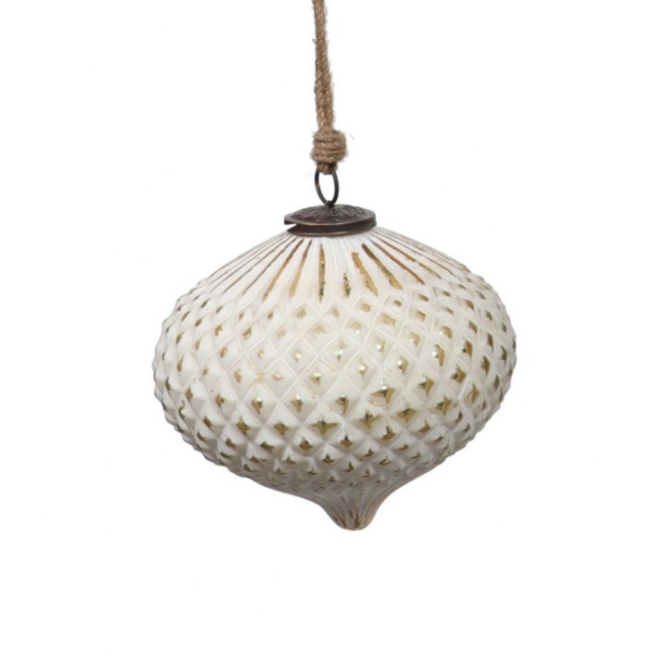 Фото Новогодняя игрушка EL-35C, 20, стекло, white, gold, ROOMERS FURNITURE - интернет-магазин МегаТерем в Москве