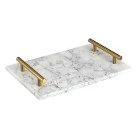 Поднос marm, 30х20 см, белый мрамор (77556)