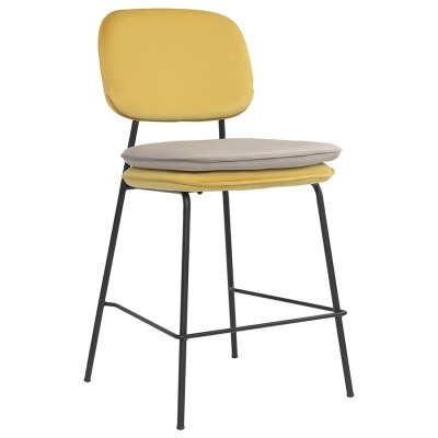 Стул полубарный pea, велюр, желтый/бежевый (77073)