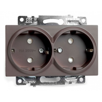 Розетка двойная с заземлени...