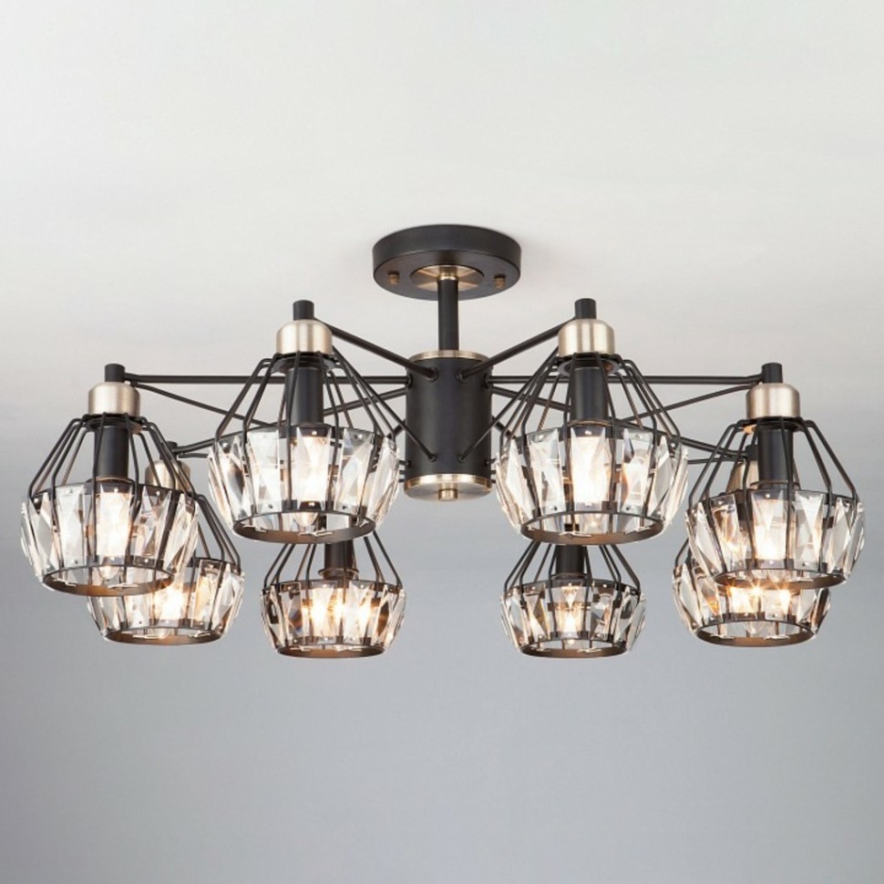 Фото Люстра на штанге Eurosvet Lord 70075/8 черный EV_83339 - интернет-магазин МегаТерем в Москве