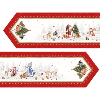 Дорожка "с новым годом "45х300см ,красный, 100% хлопок,твил пропитка Lefard (850-763-32)