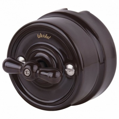 Выключатель одноклавишный Werkel Ретро (коричневый) W5612014 WRK_a051057