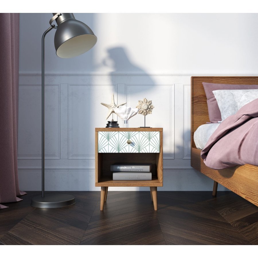 Фото Тумбочка Berber с открытой полкой 38 принт арт BB33/Print_38, разноцветная-ET - интернет-магазин МегаТерем в Москве