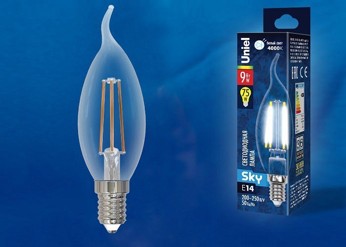 Фото Лампа светодиодная Uniel  E14 9Вт 4000K UL-00005169 UL_UL-00005169 - интернет-магазин МегаТерем в Москве