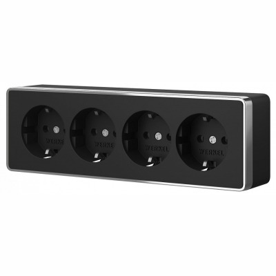 Розетка четверная с заземлением и со шторками Werkel Gallant W5072258 WRK_a071254