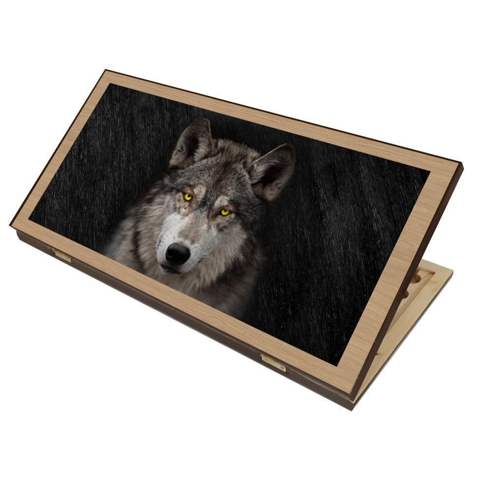 Фото Нарды + Шашки Сирия Волк 2 большие (Россия, дерево, 60 см), Partida (64252) - интернет-магазин МегаТерем в Москве