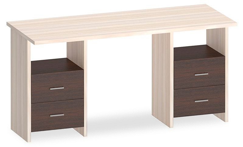 Фото Стол письменный Домино Lite СКЛ-Прям150+2ТЯЛ MER_SKL-Pryam150-2TYAL_KV - интернет-магазин МегаТерем в Москве