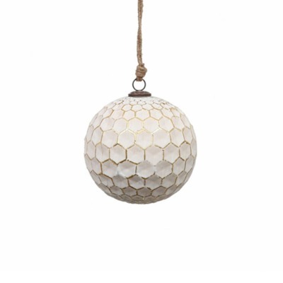 Новогодняя игрушка EL-32A, 13, стекло, white, gold, ROOMERS FURNITURE