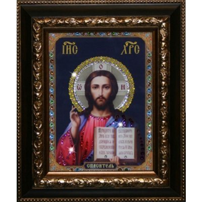 Икона Христос Спаситель с кристаллами Swarovski (1372)