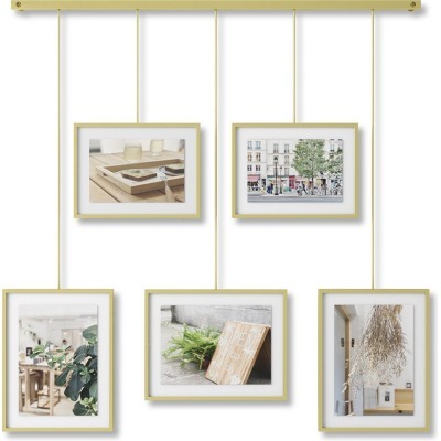 Панно для фотографий exhibit, матовая латунь, 5 эл. (68096)