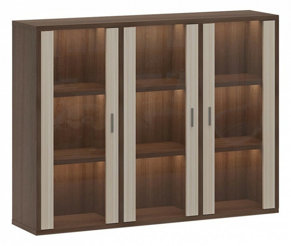 Фото Тумба-витрина Домино СУ(ш3в1)+3ФС MER_SUsh3v1-3FS-SHK-shamoni-CH-karamel - интернет-магазин МегаТерем в Москве