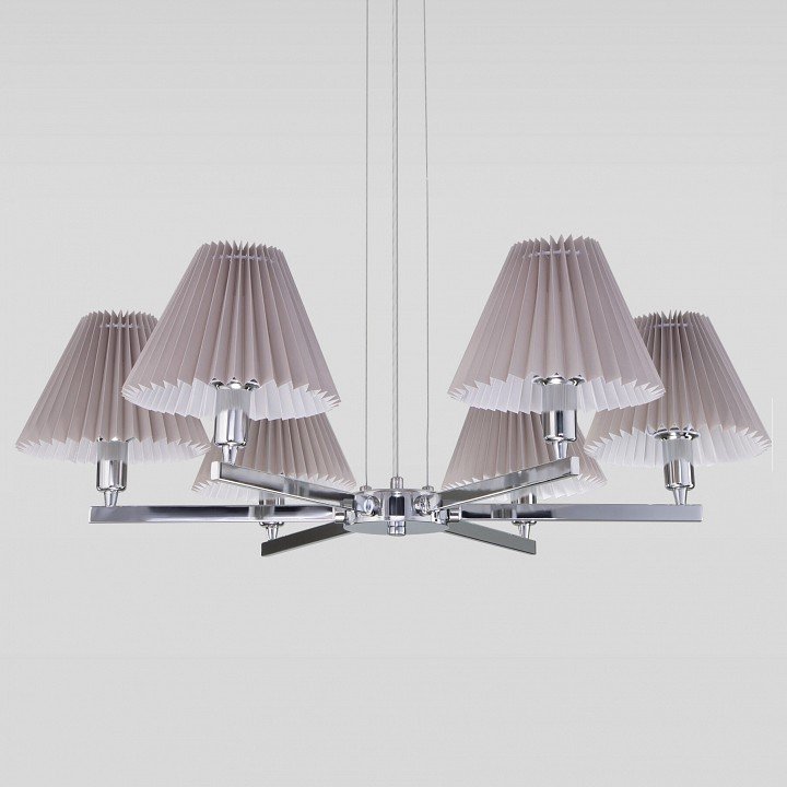 Фото Подвесная люстра Eurosvet Peony 60136/6 хром/серый EV_a059038 - интернет-магазин МегаТерем в Москве