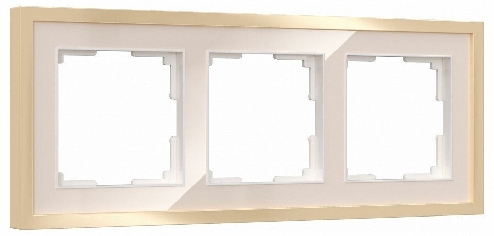 Фото Рамка на 3 поста Werkel Baguette (айвори/латунь) W0032851 WRK_a060236 - интернет-магазин МегаТерем в Москве