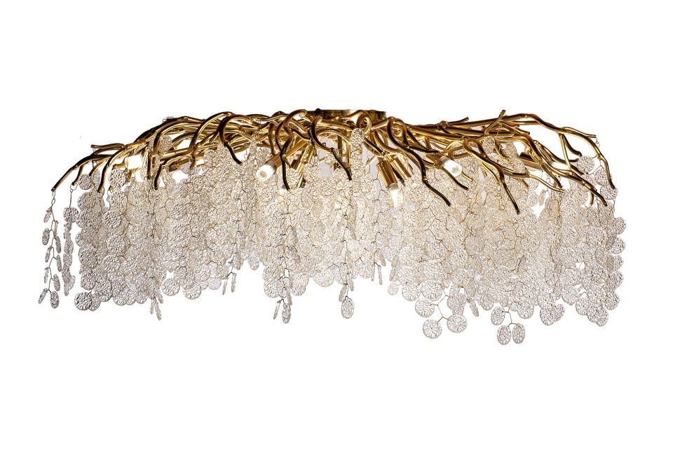 Фото Люстра Tenera круглая золото d100*h40см (TT-00012990) - интернет-магазин МегаТерем в Москве