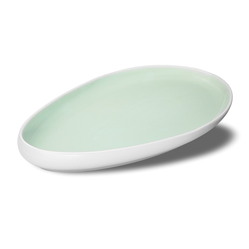 Фото Блюдо LNIN028AQ374325, фарфор, Matt white, aquamarine, LE COQ - интернет-магазин МегаТерем в Москве