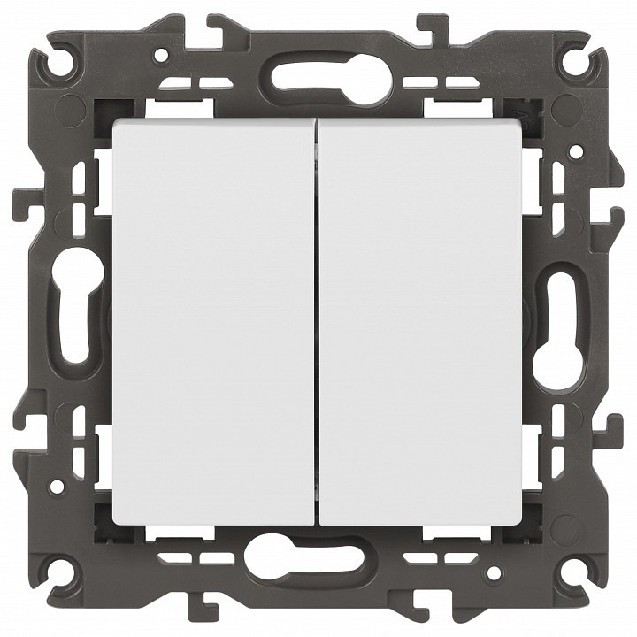 Фото Переключатель двухклавишный без рамки Эра Эра Elegance 14-1106-01М ER_B0065791 - интернет-магазин МегаТерем в Москве