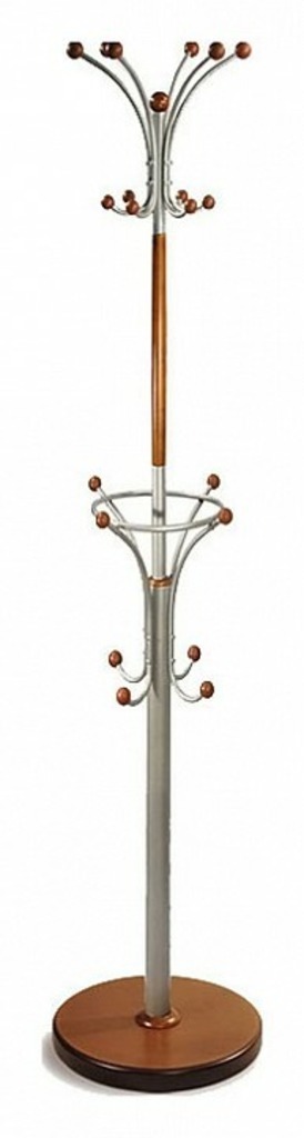 Фото Вешалка-стойка Декарт Д-2 средне-коричневый/металлик ML_D-2_MEDBR - интернет-магазин МегаТерем в Москве