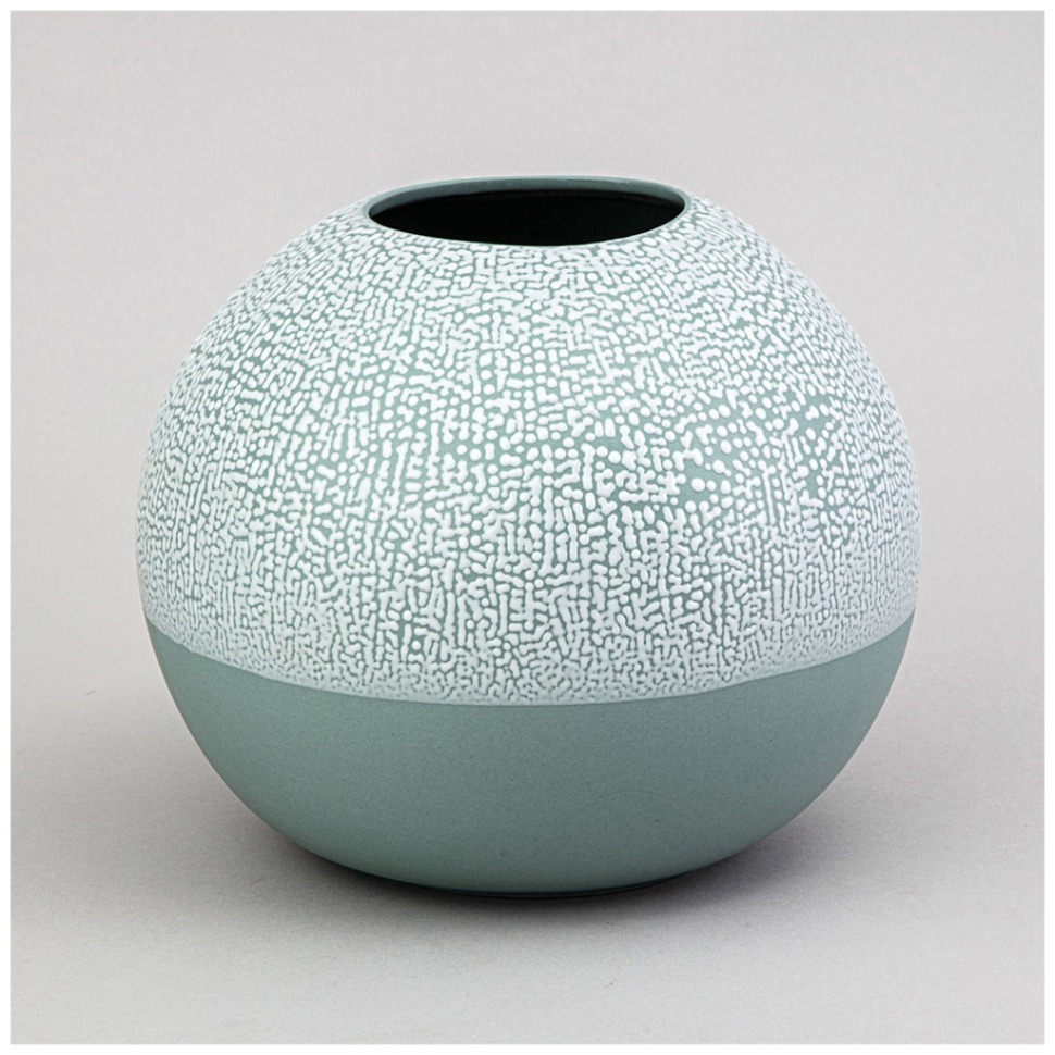 Фото Ваза коллекция жемчужина 18*18*16см  цвет: мятный Lefard (374-156) - интернет-магазин МегаТерем в Москве