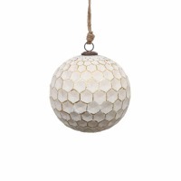 Новогодняя игрушка EL-32B, 15, стекло, white, gold, ROOMERS FURNITURE