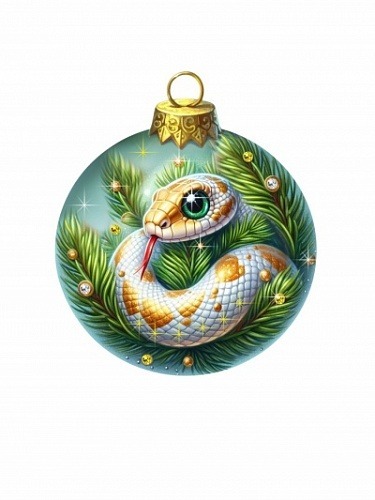 Фото Новогодний шар Змея фортуны с кристаллами Swarovski (3123) - интернет-магазин МегаТерем в Москве