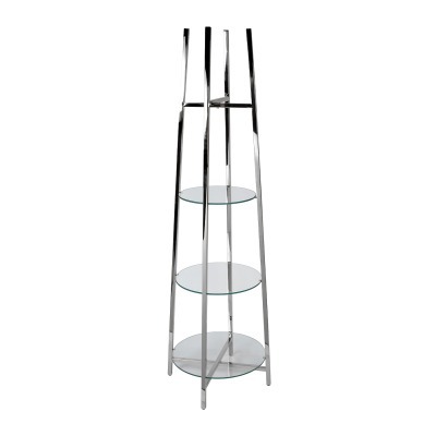 Стеллаж прозр.стекло/хром 5...