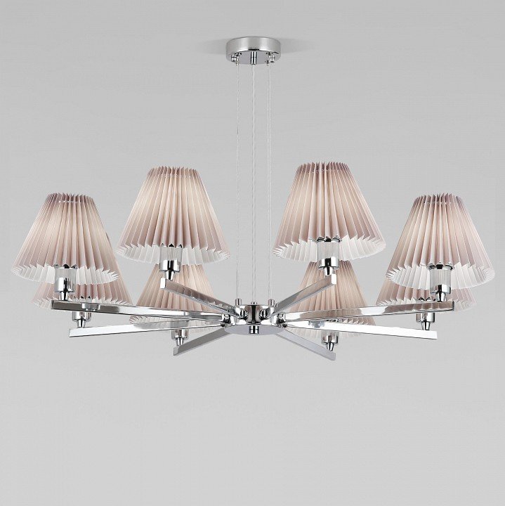Фото Подвесная люстра Eurosvet Peony 60136/8 хром/серый EV_a059039 - интернет-магазин МегаТерем в Москве
