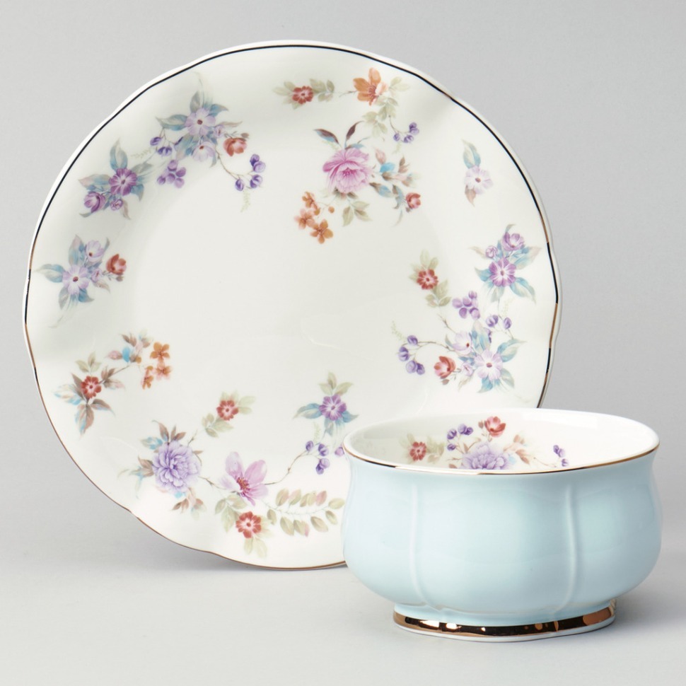 Фото Набор для завтрака lefard времена года 2 пр. 440 мл голубой (42-561)  - интернет-магазин МегаТерем в Москве