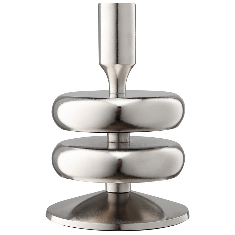 Фото Подсвечник stone, 17 см, серебристый (77946) - интернет-магазин МегаТерем в Москве