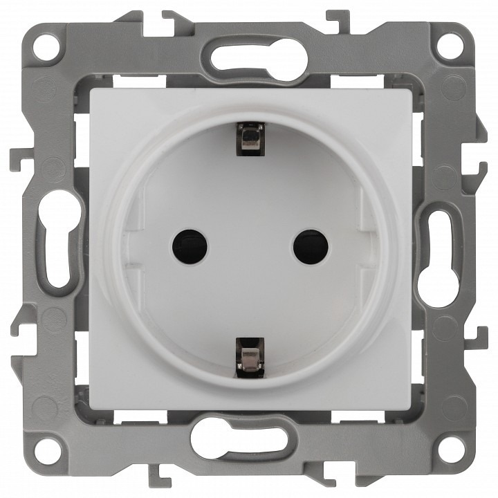 Фото Розетка с заземлением, без рамки Эра Эра 12 12-2101-01 ER_B0014675 - интернет-магазин МегаТерем в Москве