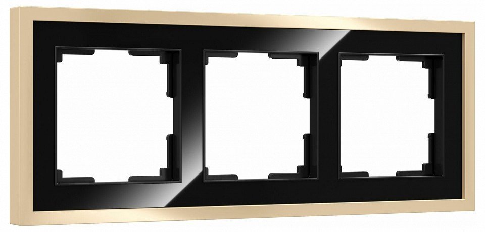Фото Рамка на 3 поста Werkel Baguette (черный/латунь) W0032852 WRK_a060241 - интернет-магазин МегаТерем в Москве