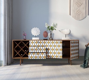 Фото Комод Berber удлиненный с бутылочницей 22 принт арт BB15/Print_22-ET - интернет-магазин МегаТерем в Москве