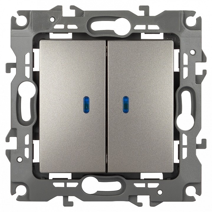 Фото Выключатель двухклавишный с подсветкой без рамки Эра Эра 12 12-1105-16 ER_B0065719 - интернет-магазин МегаТерем в Москве