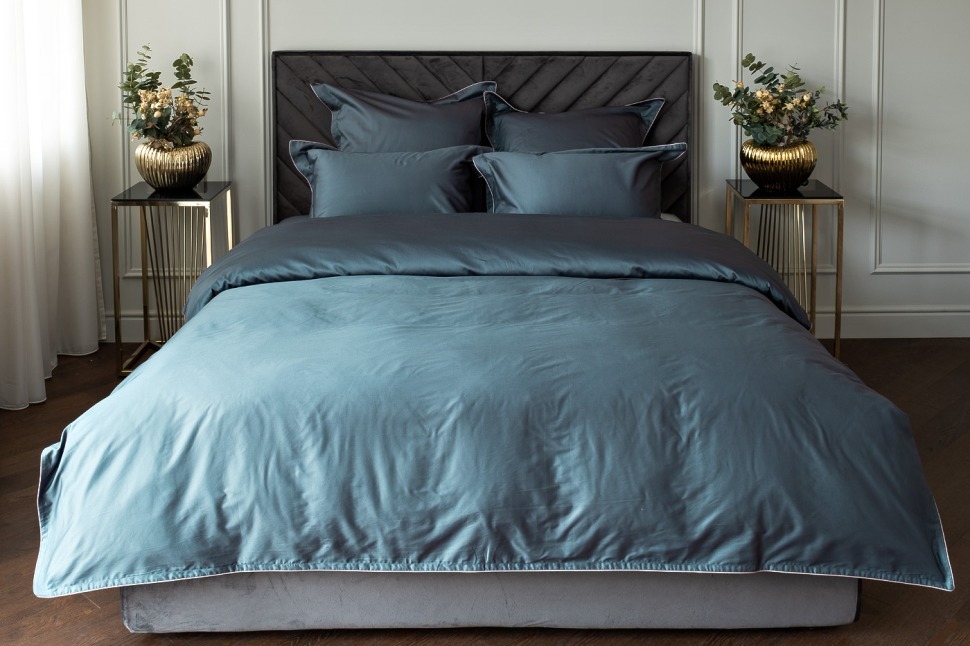 Фото Пододеяльник сатин зеленый 145*210 (TT-00014162) - интернет-магазин МегаТерем в Москве